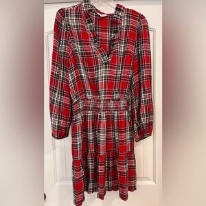 Crown & Ivy Red Plaid Long Sleeve Dress
